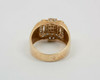 14K Yellow Gold Men's Diamond Statement Ring Circa 1980, Size 12+