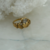 10K Yellow Gold Claddagh Ring Diamond Chip Size 7.25