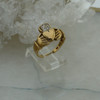 10K Yellow Gold Claddagh Ring Diamond Chip Size 7.25