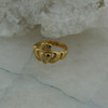 14K Yellow Gold Claddagh Ring with Small Diamond Size 7.5