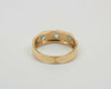 14K Yellow Gold Men's 3 Stone Aquamarine Ring Circa 1980, Size 12.75