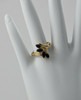 14K Yellow Gold Sapphire & Diamond Ring Circa 1970, Size 7.75