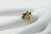 14K Yellow Gold Sapphire & Diamond Ring Circa 1970, Size 7.75