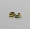 14K Yellow and White Gold Diamond Pave Hinged 3/4 Hoop Earrings