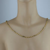 22K Yellow Gold and Enamel Necklace baton links on a double linked chain 27 inch