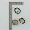 40 ct + tw Blue Topaz and Sapphire Earrings & Pendant Set set in 14K Yellow Gold