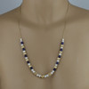 14K Yellow Gold Pearl and Lapis Bead Necklace, Circa 1960