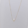 14K Yellow Gold Pearl Necklace 9 -10 mm White w/ Pink Hue, 18 inch Box Chain