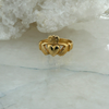 14K Yellow Gold Claddagh Ring, Size 7.75