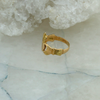 14K Yellow Gold Claddagh Ring, Irish maker marks "L.B.", size 5.25