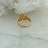 14K Yellow Gold Claddagh Ring, Irish maker marks "L.B.", size 5.25