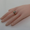 14K Yellow Gold and Brushed White Gold Claddagh Ring, size 11.5