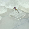 Vintage Platinum with Gold Accent Pink Sapphire Solitaire Ring Size 4.25 Circa 1