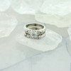 Platinum 2 piece 1.85 ct Total Weight Diamond Wedding Set Ring Size 6.5