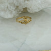 14k Yellow Gold Small Diamond cut Claddagh Ring, size 5