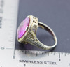 Vintage 14K White Gold Synthetic Alexandrite Ring circa 1925, size 5.5