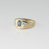 10K Yellow Gold Blue Topaz and Diamond Ring Size 9.75 Circa 1960