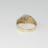 10K Yellow Gold Blue Topaz and Diamond Ring Size 9.75 Circa 1960