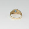 10K Yellow Gold Blue Topaz and Diamond Ring Size 9.75 Circa 1960