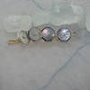 Antique 14K Yellow Gold and Platinum Mother of Pearl and Pearl Studs Circa 1930