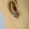 Superb 2 ct tw Diamond Art Deco Studs in 14k White Gold with Old Mine Cut Diamon