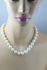 Superb Large Sea Pearl Necklace with 18K Yellow Gold Ruby and Diamond Clasp