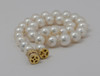 Superb Large Sea Pearl Necklace with 18K Yellow Gold Ruby and Diamond Clasp