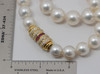 Superb Large Sea Pearl Necklace with 18K Yellow Gold Ruby and Diamond Clasp