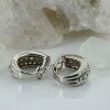 18K White Gold 4 ct Total Weight Diamond Earring Stud Omega Clip Circa 1970