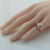 Vintage 14K Rose Gold Retro Deco Ring and Earring Set Ring size 3.5, Circa 1950