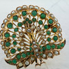 High Karat Yellow Gold Peacock Pin Pendant Circa 1980