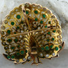 High Karat Yellow Gold Peacock Pin Pendant Circa 1980