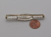Platinum & 14K Edwardian Bar Pin with Diamonds and Pearls, Circa 1920