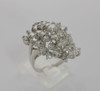 14K White Gold Diamond Cocktail Ring Circa 1960, Size 9.5