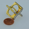 18k Yellow Gold Modernist "X" Design Diamond Ring app. 1 ct. tw., Size 5.5