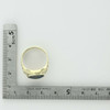 10K Yellow Gold Crucifix Ring with Blue Spangle Round Center Size 7.75