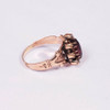 10K Vintage Victorian period rose gold Ring w/Red stone & Seed Pearls, Size 4.5