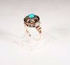 10K Vintage Victorian period rose gold turquoise 6 sided star, Size 5.5