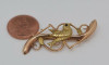 10k Yellow gold Bird Leaf Pin with Stylized Background, Circa 1880