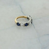 14K Yellow Gold 3 ct tw Diamond and Sapphire Anniversary Band Size 7.5