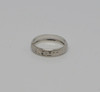 14K White Gold Engine Turned Bright Cut Modern Band, Size 10.25