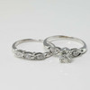 14K White Gold Diamond Engagement and Wedding Set Size 6 Circa 1950