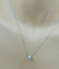 14K WG Diamond Solitaire Pendant Prong Set with 18" Chain, Circa 1980