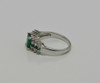 10K WG Synthetic Emerald & White Stone Ring 1990 Size 7