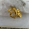 Art Nouveau Floral Pin with baroque pearl set in 14K Yellow Gold Circa 1924