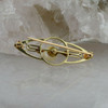 10K Yellow Gold Pearl and Black Enamel Art Deco Pin Circa 1920