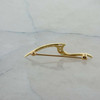 14K Yellow Gold Diamond Stylized Whisp Pin Circa 1980