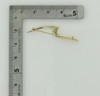 14K Yellow Gold Diamond Stylized Whisp Pin Circa 1980