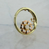 14K Yellow and Rose Gold Opal Flower Pin Circa 1950