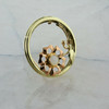 14K Yellow and Rose Gold Opal Flower Pin Circa 1950